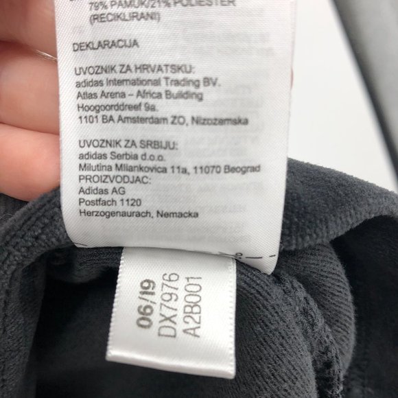 Adidas Sport ID Velour Funnel Neck Charcoal long sleeve cropped pullover 2XL - Picture 8 of 16